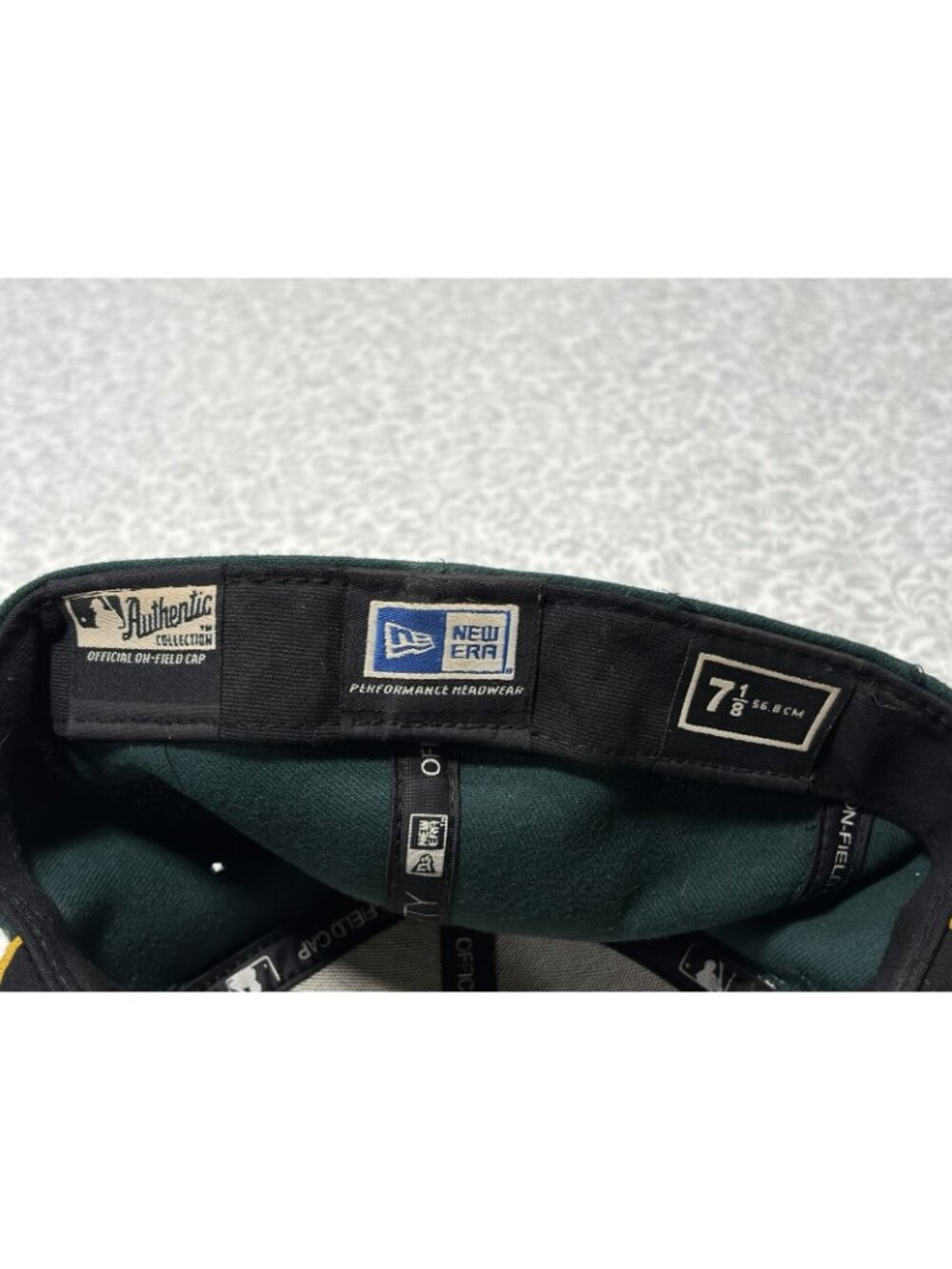 Oakland A's New Era Hat Cap 59Fifty 7 1/8 On Field Made in USA 5950 Athletics - Picture 7 of 10